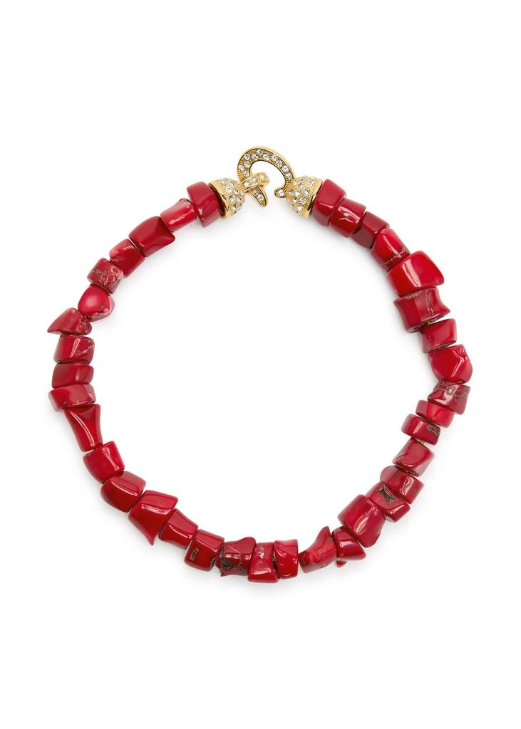 Timeless Pearly Beaded 24kt gold-plated necklace