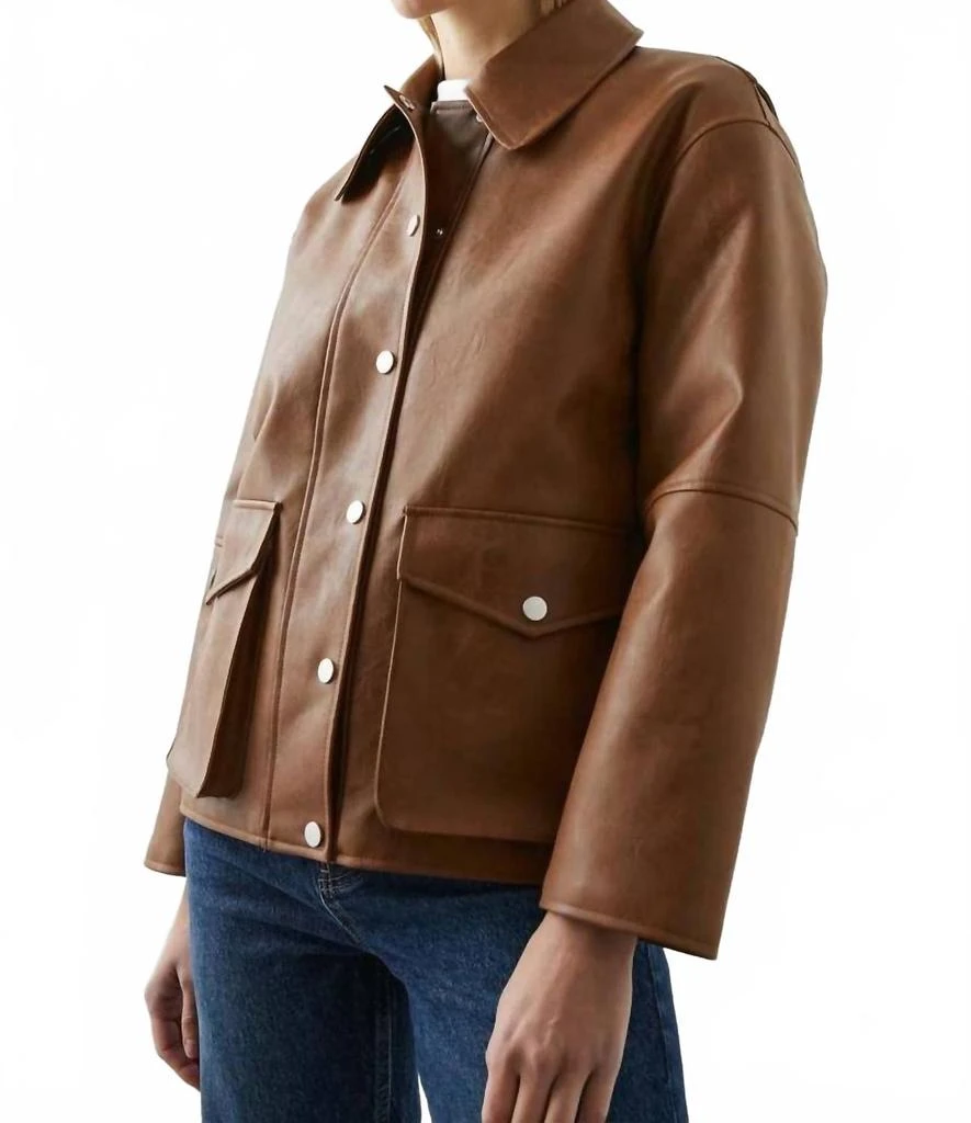 Rails Mathis Faux Leather Jacket In Russet