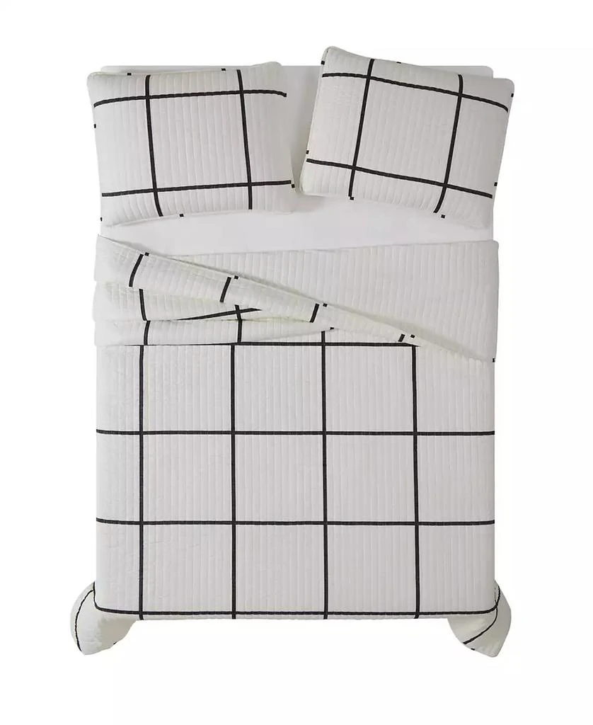 Macy's Truly Soft Kurt Windowpane Twin XL Quilt Set 3