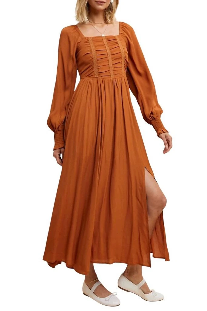 In-Loom - Ruched Maxi Dress  On Sale Now with Up to 44% Off | Discover  Exclusive Deals & Savings at BeyondStyle  Authentic In-Loom brown|women >  dresses > maxi|maxi|dresses|3176430103|women|clothing|solid|rayon with  Limited-Time