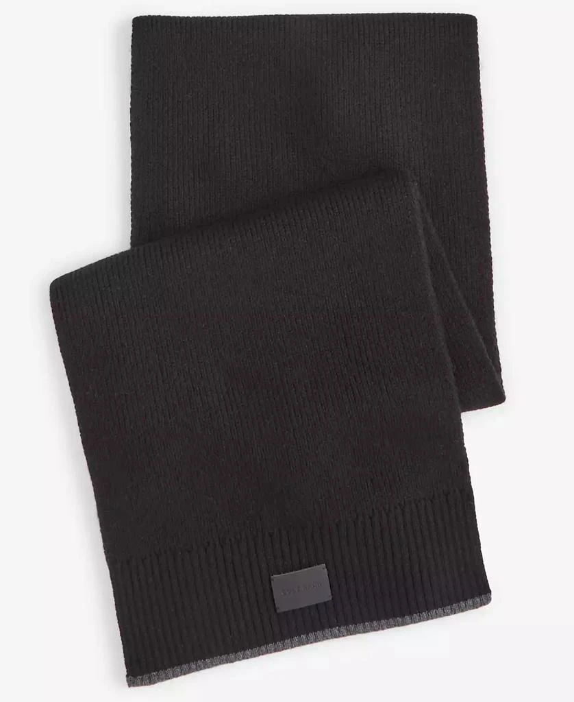 Cole Haan Men's Heritage Ribbed-knit Tipped Scarf 1