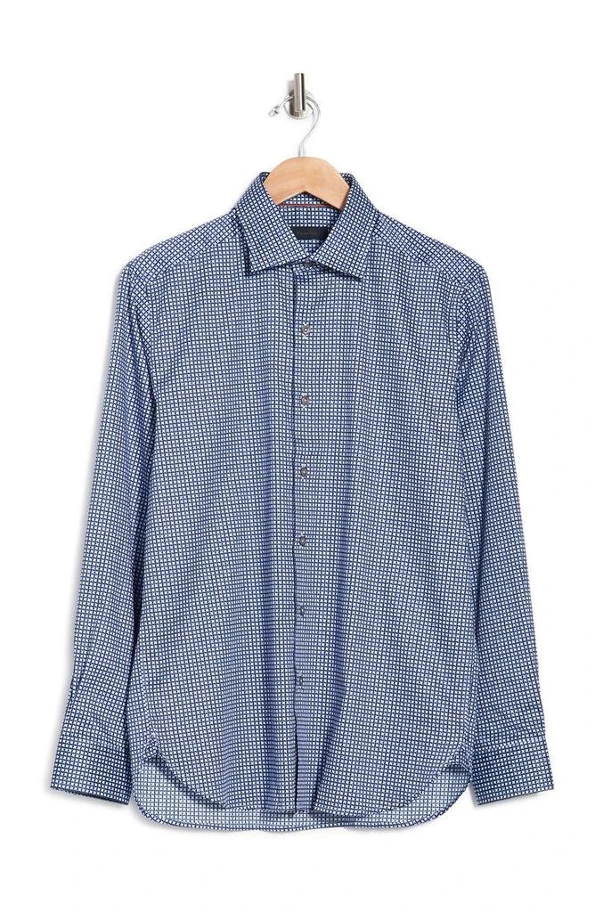Zanella Jacquard Check Print Long Sleeve Tailored Fit Shirt 3