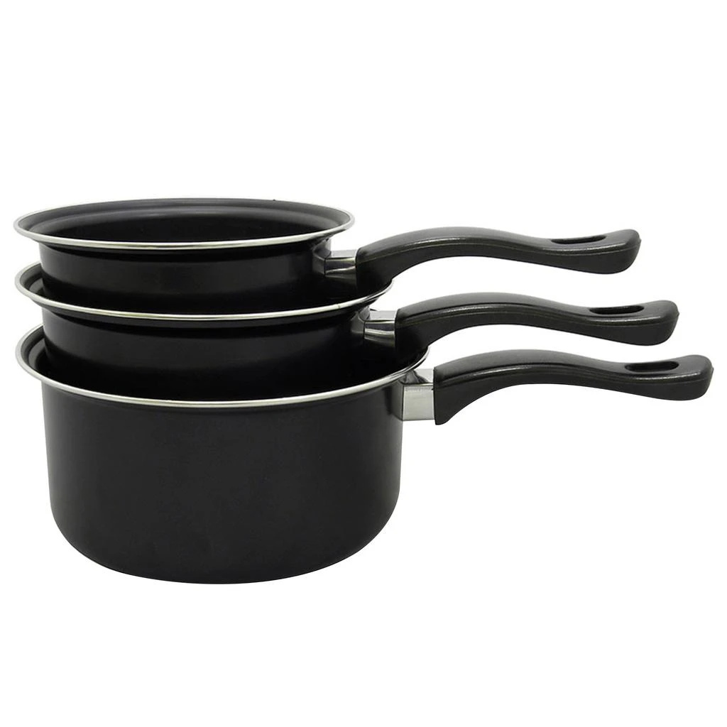 BRENTWOOD 3 Piece Carbon Steel Sauce Pan Set 6