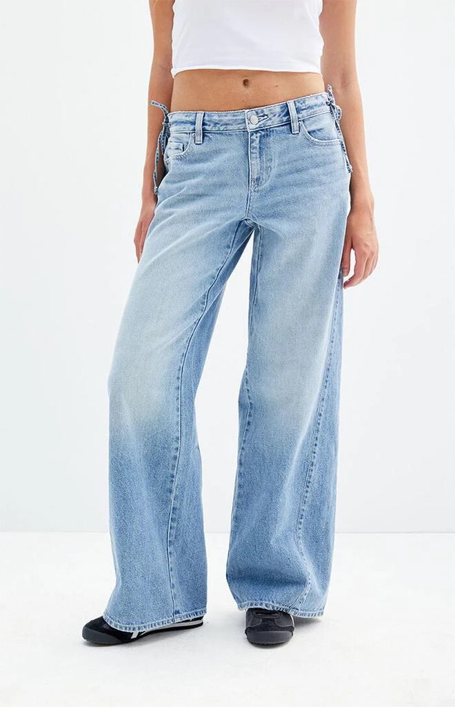PacSun Casey Low Rise Baggy Jeans Tie Side Medium Indigo 2