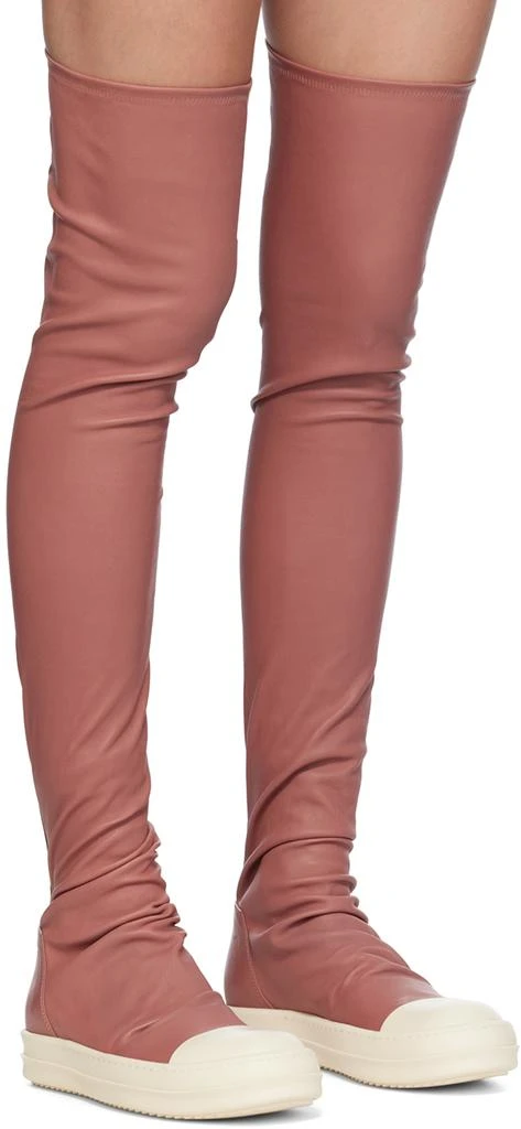 Rick Owens Pink Porterville Rider Stocking Tall Boots 4