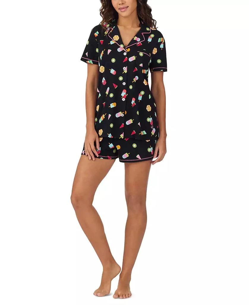 Cuddl Duds Women
s Printed Short-Sleeve Boxer Pajama Set 1