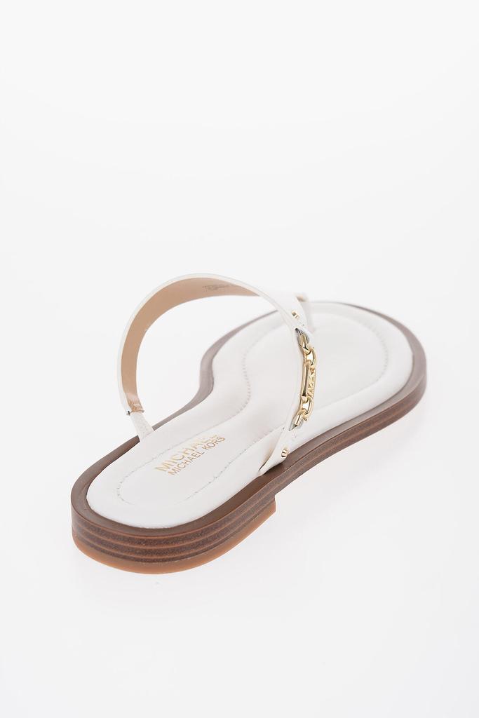Michael Kors Michael Kors MICHAEL Leather DANIELLA Thong Sandals with Golden-Effect Mo