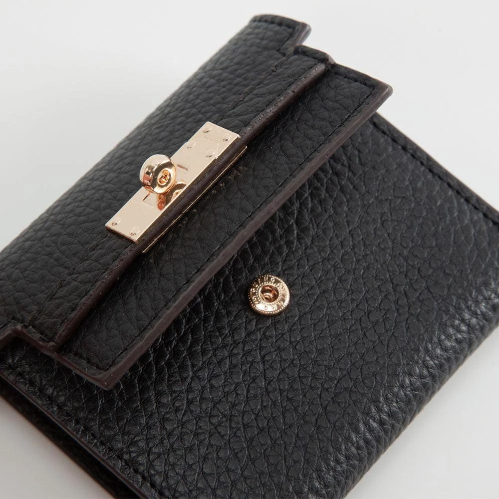 FASHNZFAB Metal Deco Accent Faux Leather Compact Fold Wallet 2