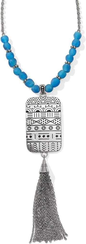 Brighton Women's Africa Stories Etched Beaded Necklace In Blue 2