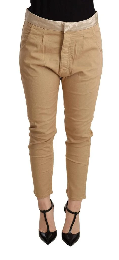 CYCLE CYCLE Beige Mid Waist Slim Fit Skinny Stretch Trouser 1