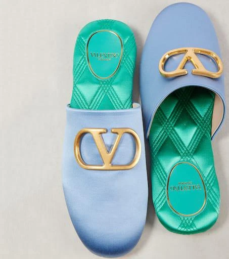 Valentino VLogo Signature satin slides 5