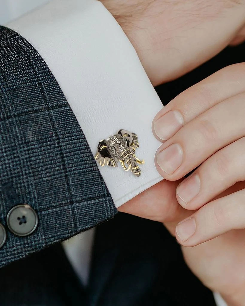 Cufflinks Inc Sterling Silver and 14K Gold Elephant Cufflinks 2