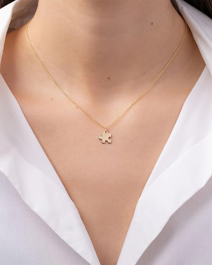 Zoe Lev 14K Yellow Gold Puzzle Piece Charm Pendant 3