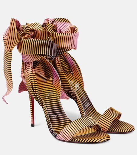 Christian Louboutin Sandale Du Désert 100 crêpe satin sandals 1