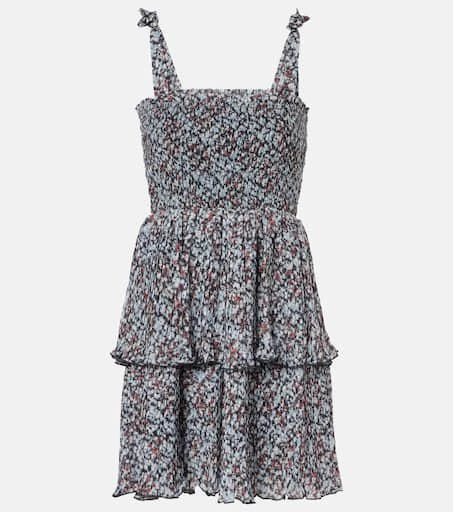 Ganni Floral tiered georgette minidress 1