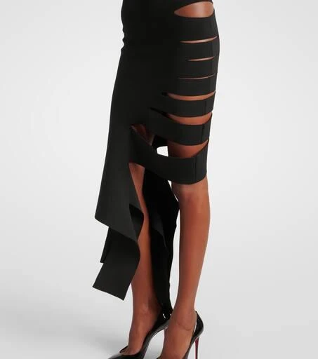 Mugler Asymmetric cutout midi skirt 5
