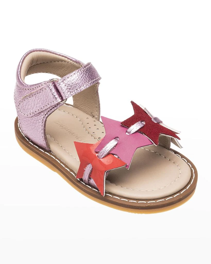 Elephantito Girl
s Star Metallic Leather Sandals, Baby