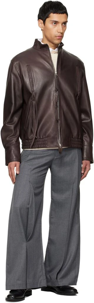 NULLUS Gray Accordion Pleats Tailored Trousers 4