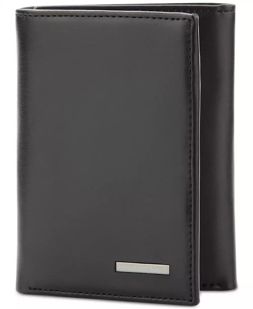 Perry Ellis Men's Slim Leather Trifold Wallet