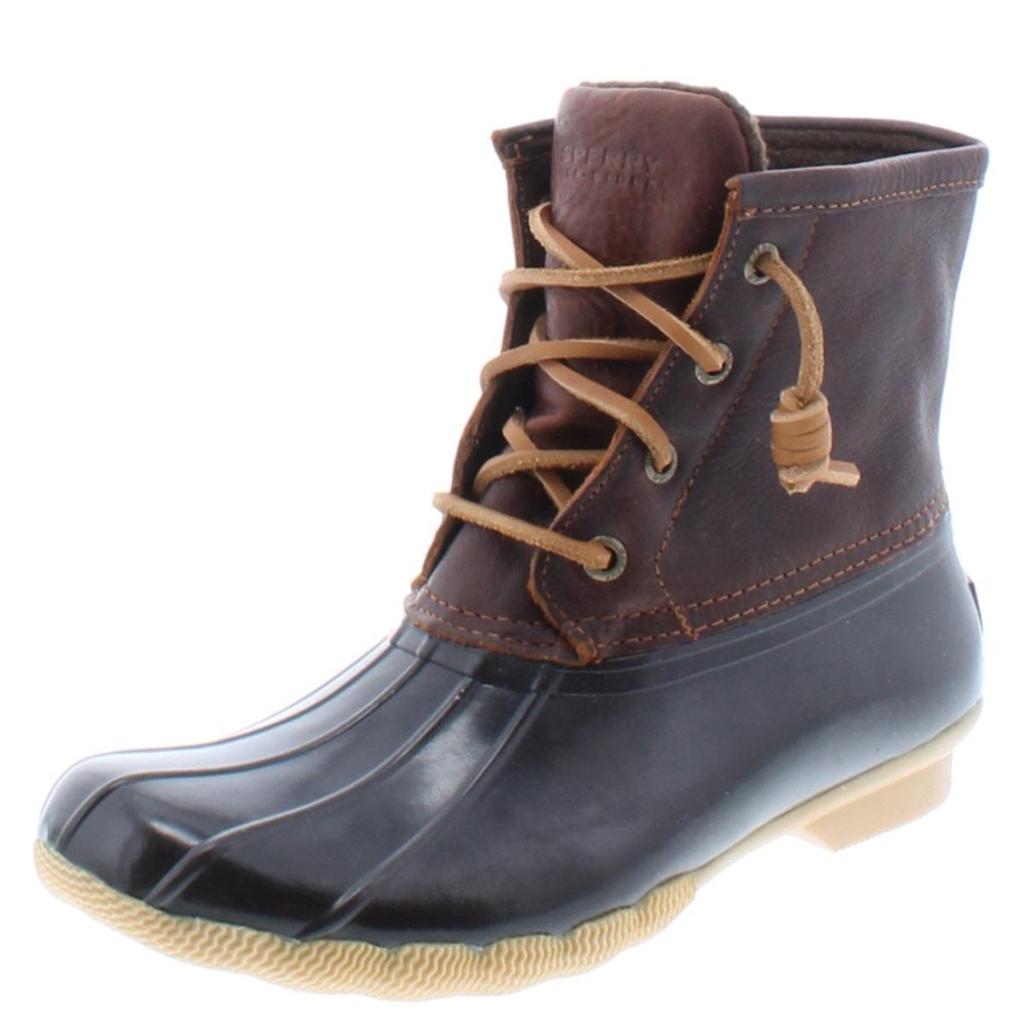 Sperry Saltwater Womens Leather Ankle Rain Boots