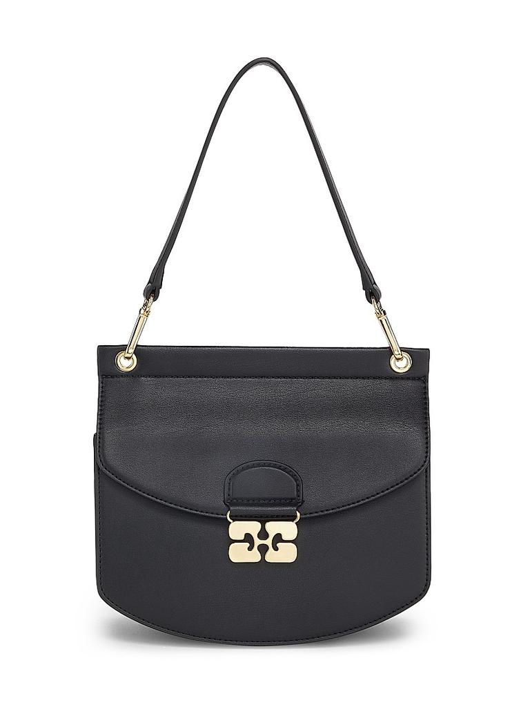 【関税込み】Bou Xxl Shoulder Bag - Ganni - Leather - Black Ganni Bou Xxl Shoulder Bag in Black | Lyst