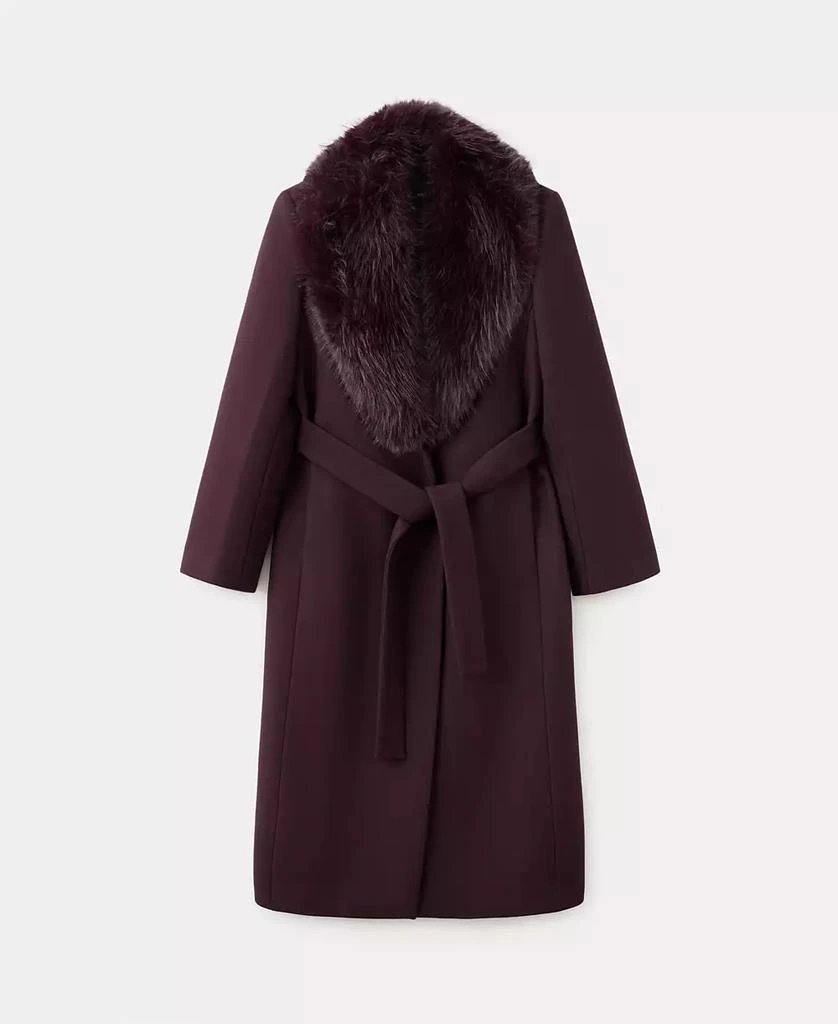Mango Women
s Fur Collar Manteco Wool Coat 2