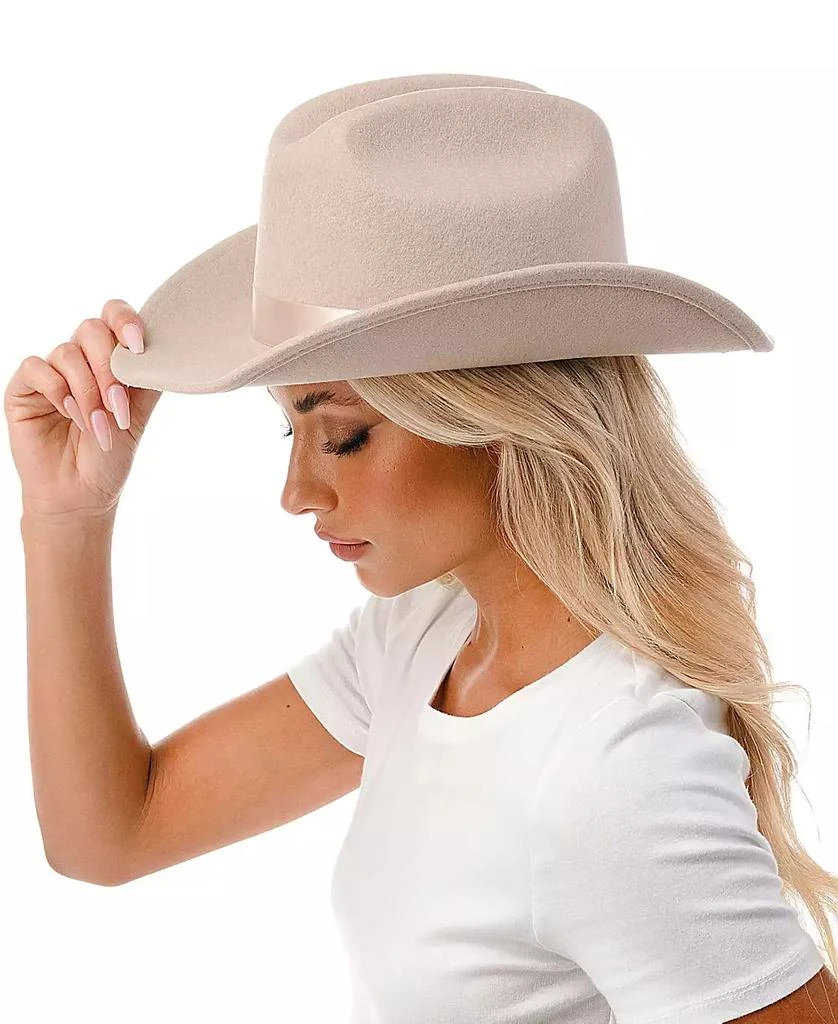 MARCUS ADLER Women's Short-Brim Cowboy Hat with Satin Trim 3