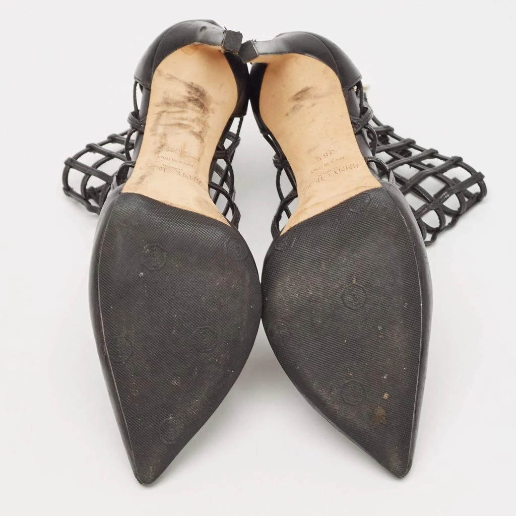 Jimmy Choo Jimmy Choo Black Leather Sheldon Caged Ankle Length Boots Size 36.5 6