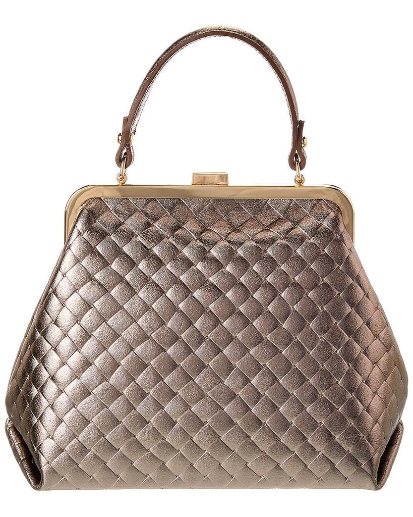 Persaman New York Estelle Kisslock Leather Satchel