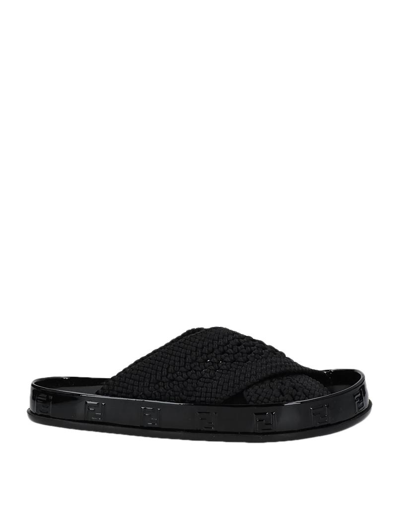 Fendi BLACK NAPPA LEATHER FENDI FEEL SLIPPERS - Sandals
