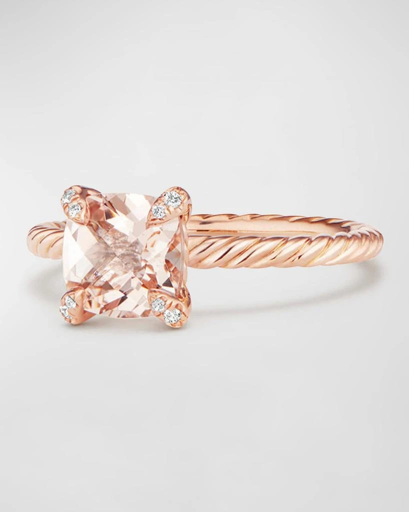 David Yurman Chatelaine Ring in 18K Gold with Morganite and Diamonds