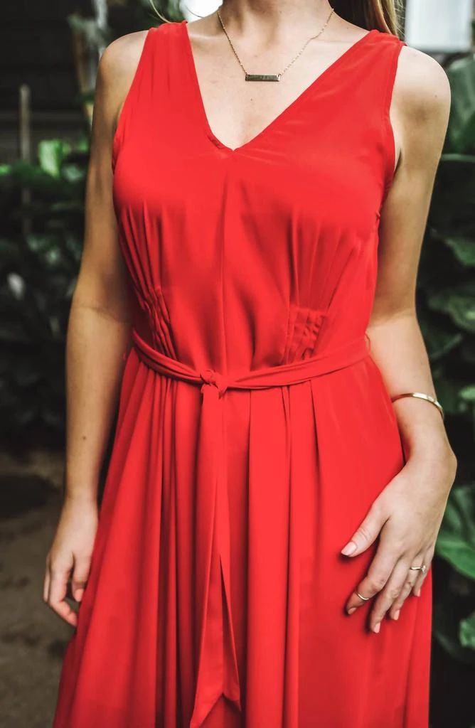 B Collection by Bobeau B Collection By Bobeau - Riley V-Neck Pleated Maxi Dress 2