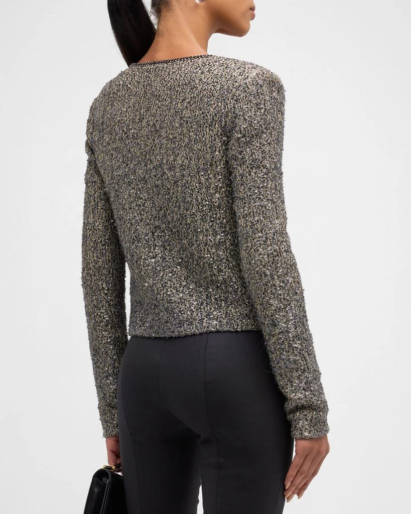 St. John Sequined Metallic Knit Jacket 3