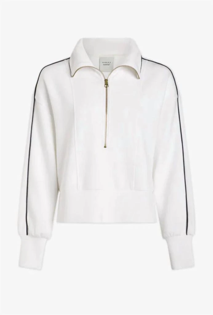 Varley Davenport Half-Zip Sweatshirt In White 2