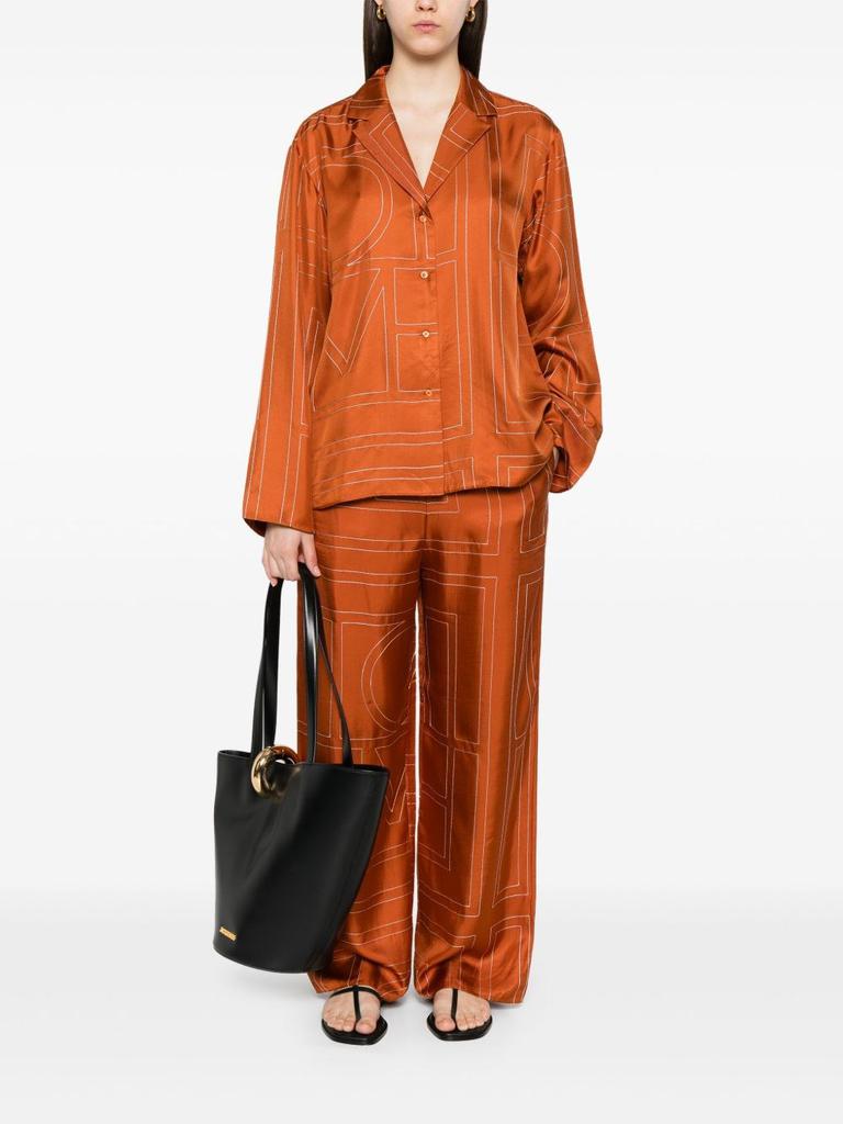 Totême TOTEME - Monogram Silk Pajama Pants