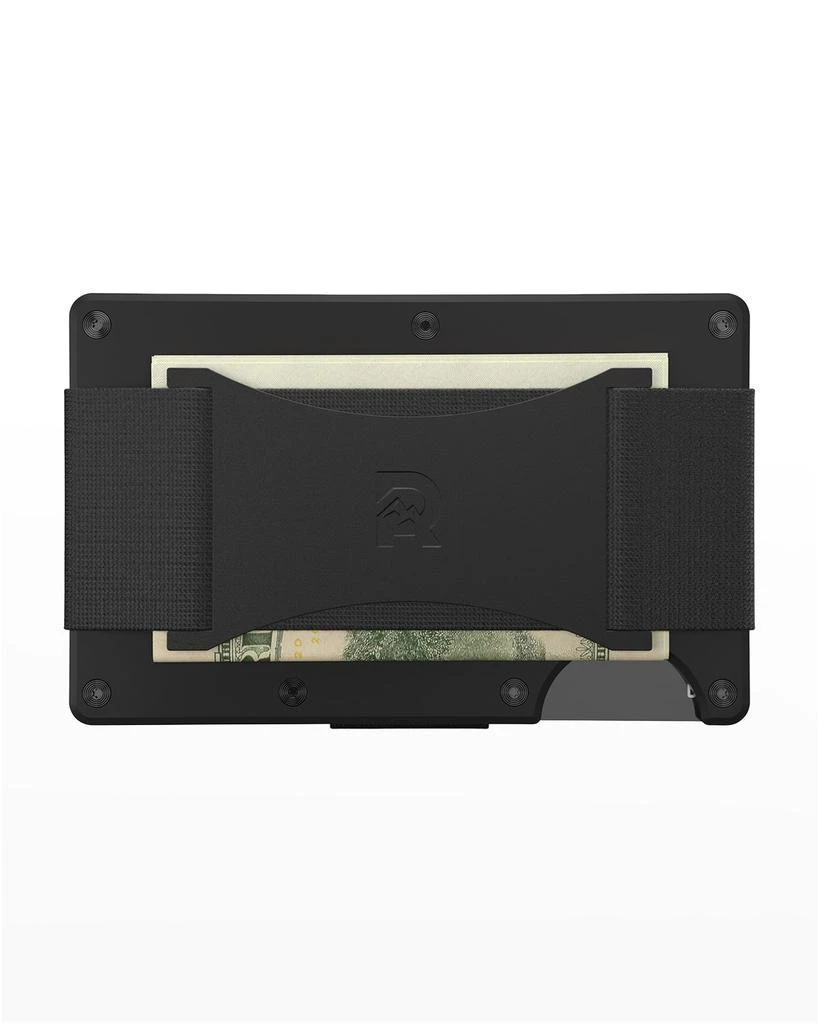 The Ridge Men's RFID Cash Strap Metal Wallet, Matte Black Titanium 4