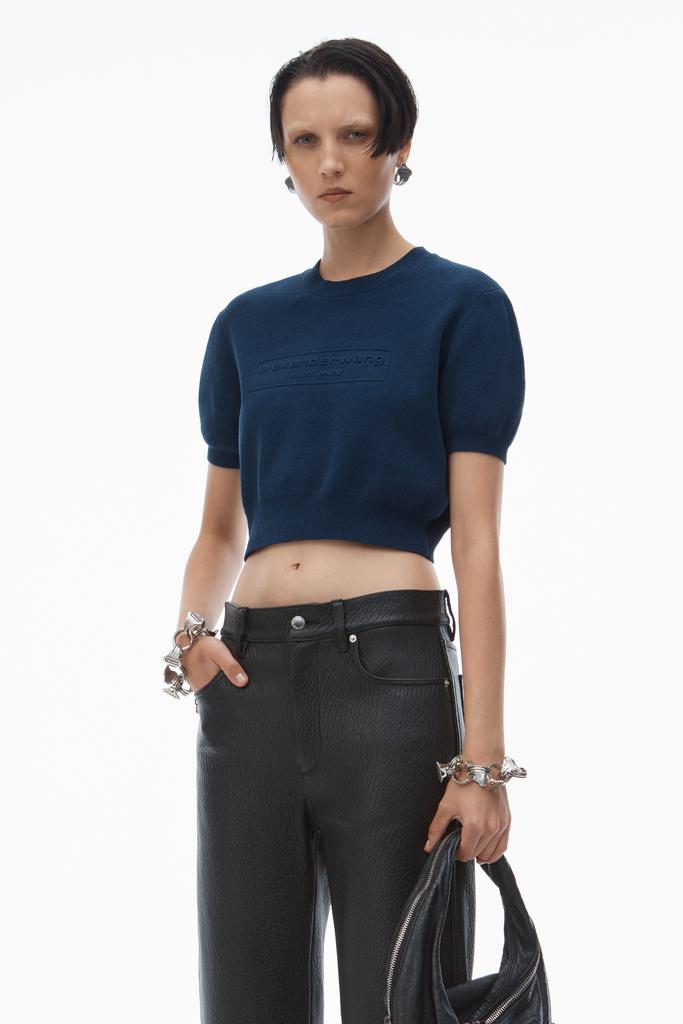 Shop Logo-Embossed Tee in Rib-Knit on Sale at BeyondStyle Shop Logo-Embossed Tee in Rib-Knit on Sale at BeyondStyle