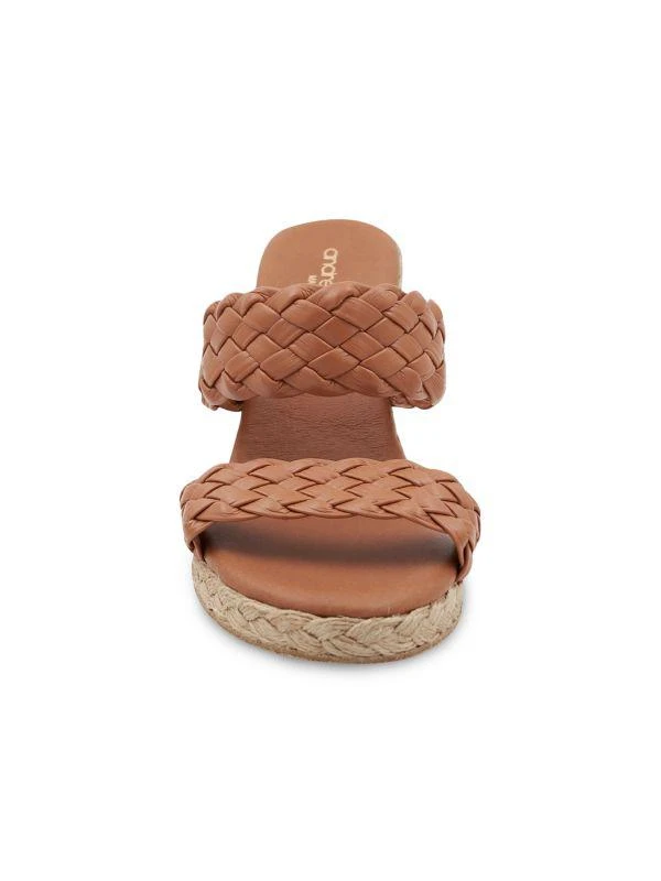 Andre Assous Aria Open Toe Leather Espadrille Wedge Sandals 3