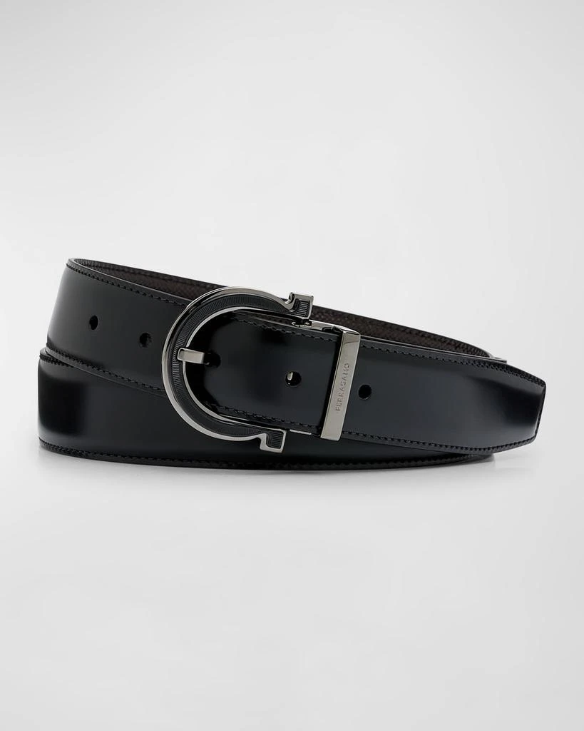 Salvatore Ferragamo Men's Reversible Gancio-Buckle Leather Belt 1