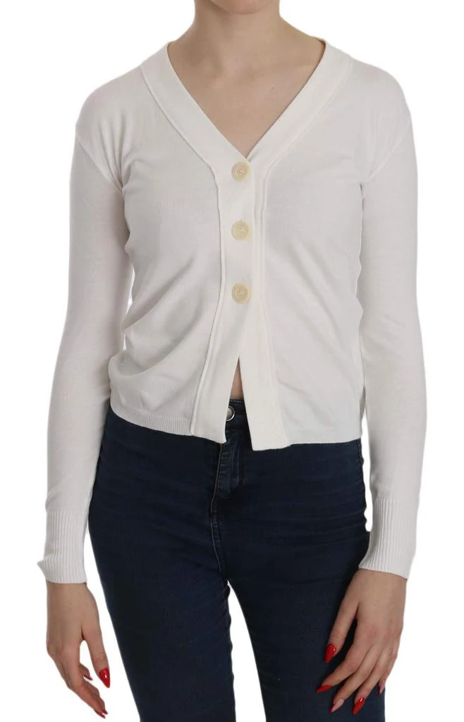 BYBLOS V-neck Long Sleeve Cropped Cardigan Tops Sweater 1