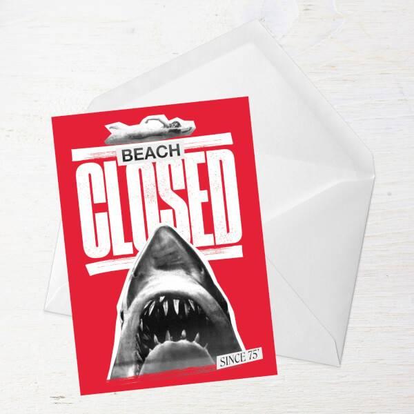 Original Hero Jaws Beach Closed Greetings Card