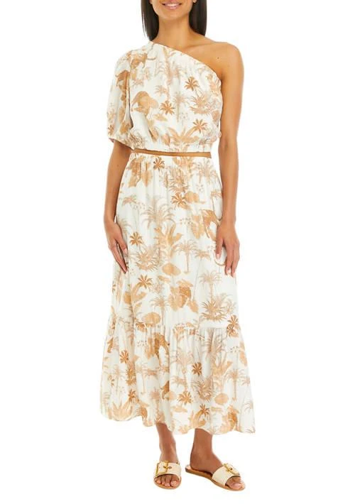 undefined Off One Shoulder Puff Slv Top W Flounce 1