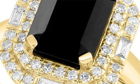 Effy Onyx & Diamond Halo Ring 3