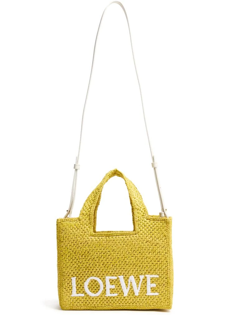 Loewe Small Loewe Font Tote in raffia 6