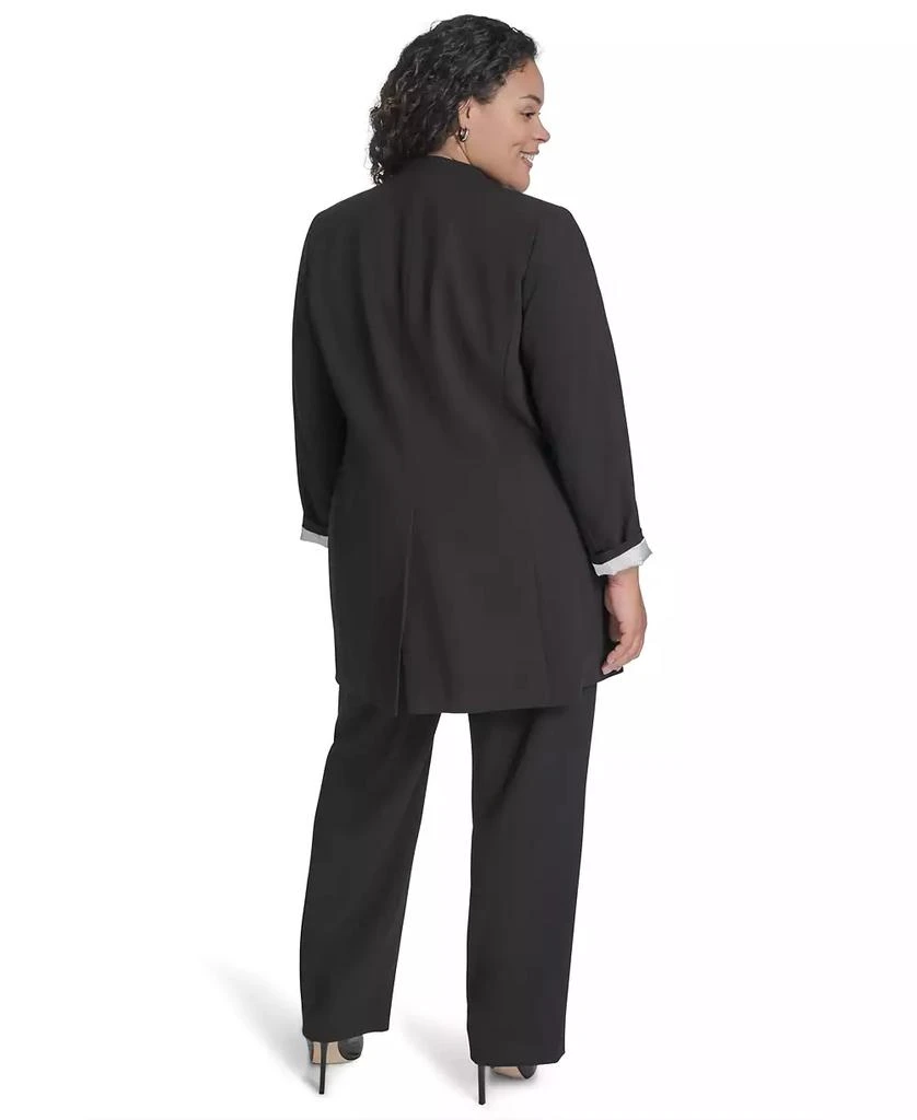 Calvin Klein Plus Size Collarless Open-Front Topper Jacket 5