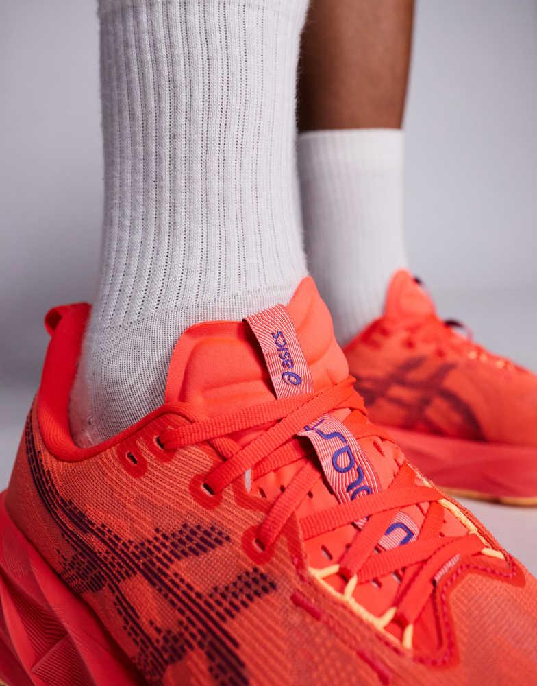 Asics Asics Novablast 5 running trainers in flash red and edo