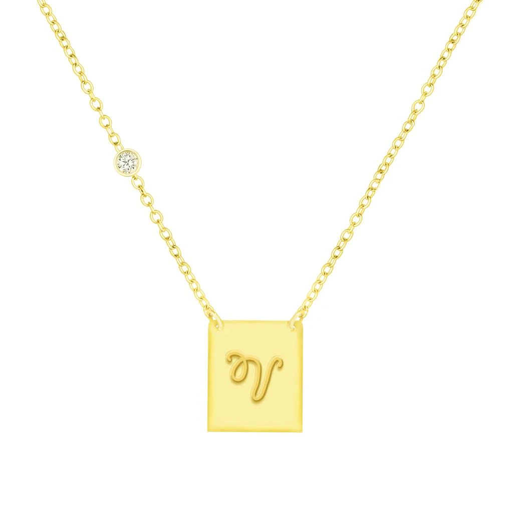 Savvy Cie Jewels 18K GOLD PLATED OVER STERLING SILVER NECKLACE WITH CZ 21