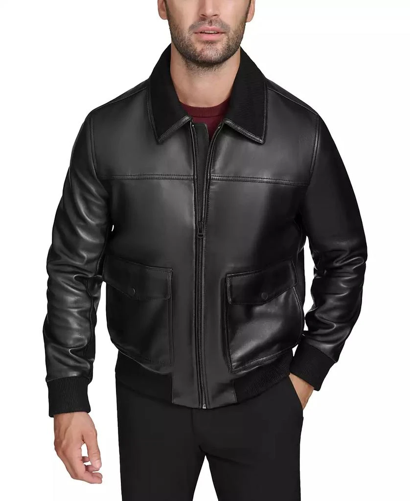 Veste De Course En Cuir Noir Pour Homme