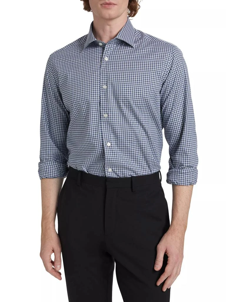 Saks Fifth Avenue COLLECTION Navy Check Shirt 3