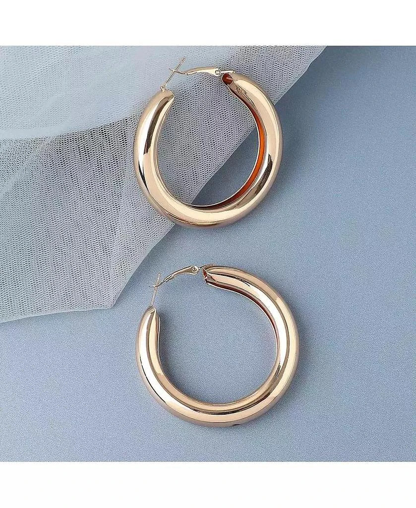 SOHI Women
s Silver Chunky Hoop Earrings 2